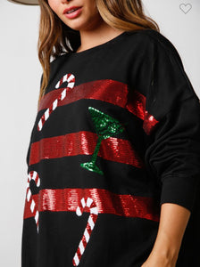 Cocktails and Candy Canes Sweater