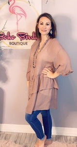 Half Sleeve Double Ruffle Kimono Top (2 colors)